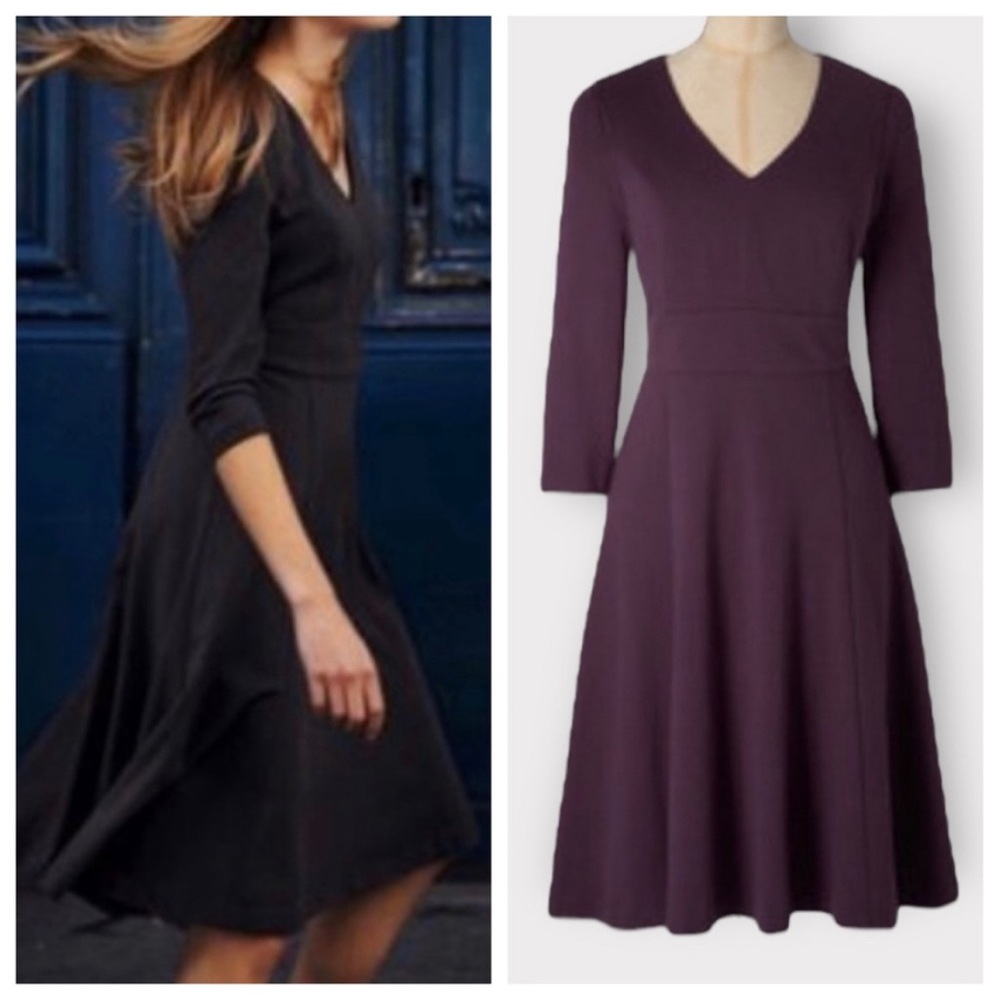 Boden | Clerkenwell Fit & Flare Ponte Dress Purple Size US10R